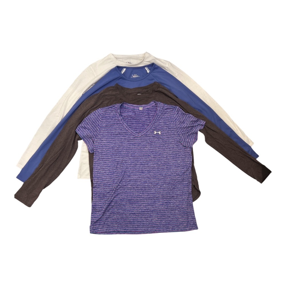 Under Armour Womens Workout Tops Bundle 4pc Activewear Gym Athleisure Layering - Picture 7 of 8